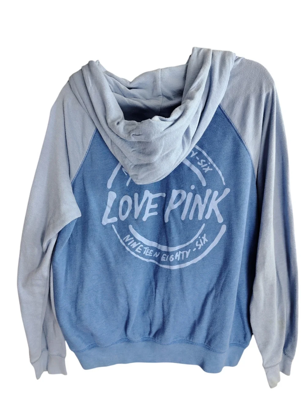PINK Victoria's Secret by Victoria's Secret Light Blue Zip Hoodie Sweater